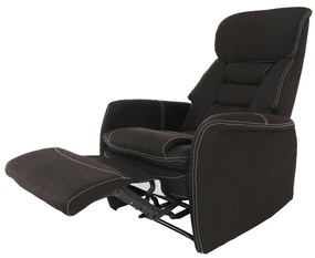 Fotoliu pentru relaxare, material textil ciocolatiu, KOMFY