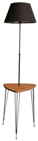 Măsuță laterală cu lampă Praktesso 1 (Negru + nuc). 1124331