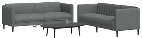 vidaXL Set de canapele, 2 piese, gri închis, material textil