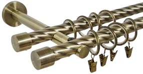 Galerie dubla twist prindere perete picior universal capacel 19/19 aur antic (Alege marime: 400 cm)