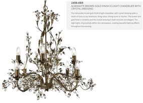 Lustra decorativa stil clasic Almandite 8L maro auriu 2498-8BR SRT