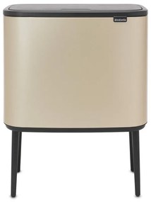 Copentru gunoi colectare selectivă Brabantia Bo Touch 1003216, 3x11 L, Deschidere lina si silentioasa, Deschidere mare, Auriu metalic