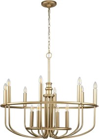 Kichler KL-CAPITOL-HILL12-PNBR candelabru suspendat cu lanț CAPITOL HILL, 12 x E14/40W/230V, finisaj auriu
