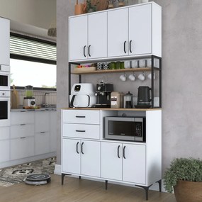 Dulap multifunctional, Hanah Home, JE180, 120x218.6x40 cm, Nuc/Alb