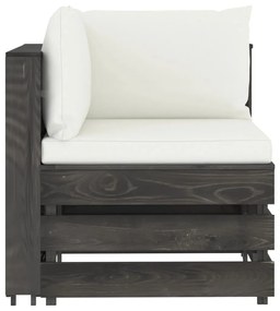 3068110 vidaXL Canapea de colț modulară cu perne, gri, lemn impregnat