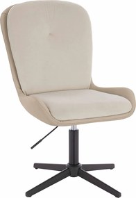 HR690CROSS Scaun Velvet&amp;soft Piele Pu Cremos/Cremos Bază Neagră