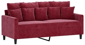 Canapea cu 2 locuri, rosu vin, 140 cm, catifea Bordo, 158 x 77 x 80 cm