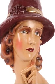 Bust decorativ din polirășină, maro, 44,5 x 20 x 12 cm, „Clio”