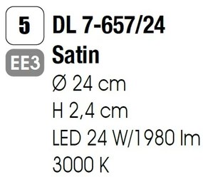 Plafoniera LED Bully 24cm satin chrome