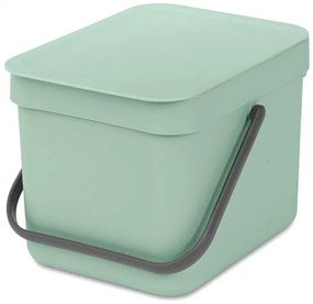 Cos de gunoi colectare selectiva Brabantia Sort&Go 1005515, 6 L, Maner, Montabil pe perete, Verde deschis