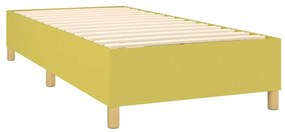 Pat box spring cu saltea, verde deschis, 90x200 cm, textil Lysegronn, 90 x 200 cm, Design cu nasturi