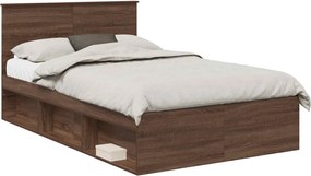 vidaXL Cadru de pat Stejar închis 120 x 190 cm Lemn compozit