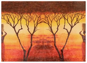 Tablou pe sticlă - Savana africană (70x50 cm)
