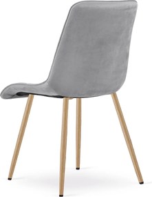 Scaun de masa SPLIT VELVET, gri deschis