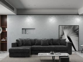 Colțar extensibil dumonde cu ladă de depozitare si sezut confortabil din spuma high-density, Gloria Euphoria Black 320x183 cm