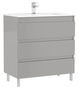 MOBILIER DAILY STATIV 80X46X56.5 GALET LUCIOS,3 SERTARE,CU LAVOAR Gri lucios