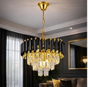 Brilagi - Candelabru suspendat pe lanț ECLIPSE 5xE14/10W/230V Ø 38 cm negru/auriu