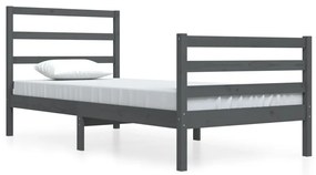 3104993 vidaXL Cadru de pat, gri, 90x200 cm, lemn masiv de pin