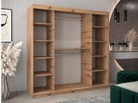 Dulap de haine 200 cm Eclipse (Stejar artisan + Alb mat). 1063435