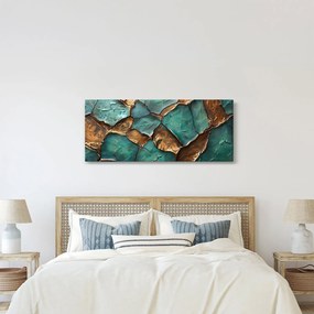 Tablou - Pictură verde-auriu (120x50 cm)