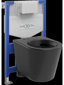 Mexen set WC încastrat cadru Felix XS-F cu vas de toaletă  Rico, Negru mat - 6803372XX85