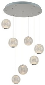 Lustră LED suspendată cu cablu CREMONA 7xLED/5W/230V 3000K crom mat