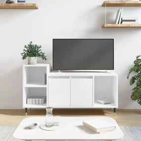 Comoda TV, alb, 100x35x55 cm, lemn prelucrat