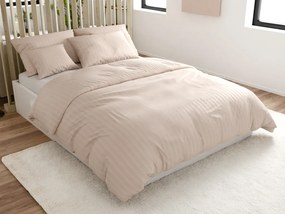 Lenjerie de pat din microfibra JASMINE sampanie - dunga 2 cm, buzunar hotel Dimensiune lenjerie de pat: 70 x 90 cm | 140 x 200 cm