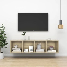 Dulap TV montat pe perete, stejar Sonoma, 37x37x142,5 cm, PAL 1, Stejar sonoma, 37 x 37 x 142.5 cm