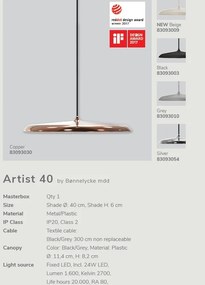Pendul modern finisaj bej, LED Artist 40 83093009 DFTP