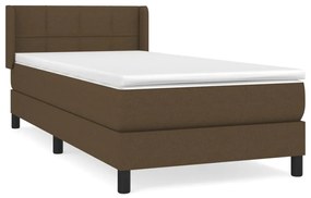 3129676 vidaXL Pat box spring cu saltea, maro închis, 90x190 cm, textil