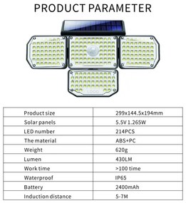 Aplică LED solară cu senzor LED/5W/5,5V IP65 Immax 08481L