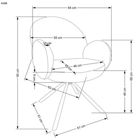 Scaun de dining KIVA, 1 buc., gri