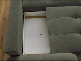 Colțar kaki extensibil/cu spațiu de depozitare cu tapițerie din chenille (cu colț pe partea dreaptă/cu șezlong) Roxelane – Bobochic Paris