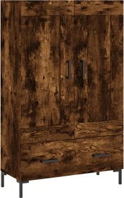 vidaXL Dulap înalt, stejar afumat, 69,5x31x115 cm, lemn prelucrat