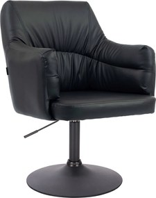 HR840N Scaun Negru Piele Ecologica cu Bază Neagră