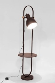 Lampadar bronz din metal, cu raft, E27 40W, ODD Bizzotto