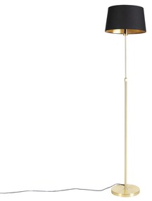 Lampă de podea auriu/alamă cu abajur negru 35 cm reglabil - Parte