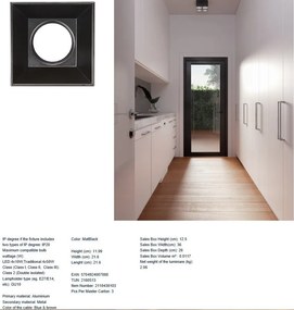 Corp aplicat cu 4 spoturi design modern ETHAN negru