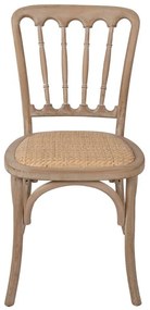 Scaun dining din lemn masiv si rachita, maro, 45x46x92 cm