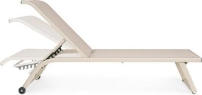 Șezlong de grădină în culoare naturală din metal Taylor – Bizzotto