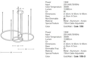 Lustra design modern circular cu 3 inele LED ROTUNDA