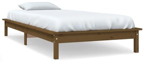 820529 vidaXL Cadru de pat, maro miere, 90x200 cm, lemn masiv de pin