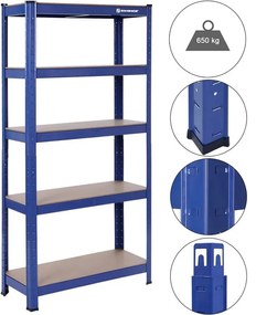 Raft Songmics, 5 rafturi, 180 x 90 x 40 cm, Albastru, GLR40Q