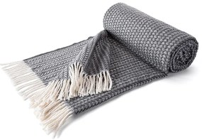 Pled cu franjuri LADA gri închis 150 x 200 cm