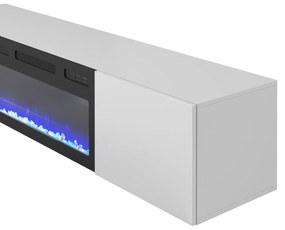 Comoda TV alba Livo RTV 180 cu semineu
