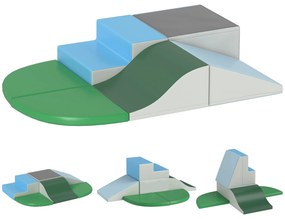 HOMCOM Set Construcții Moi pentru Copii 1-3 Ani cu 6 Piese, 150x100x24 cm, Multicolor | Aosom Romania