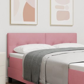 vidaXL Tăblie cap cu lumini cu bandă LED Ajustabil Roz 80 cm Catifea