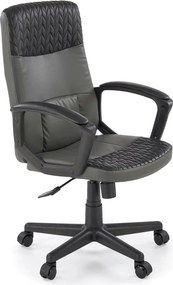 Scaun birou BJORN, negru, piele ecologica, 58x57x100/112 cm