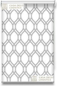 Roletă textilă Royal 5013 alb cu model geometric gri